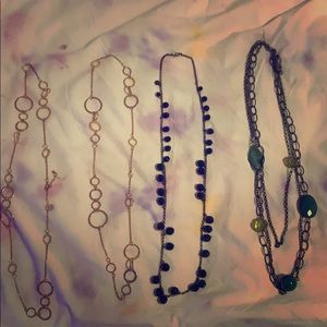 Gunmetal and Gold Costume Jewelry Necklaces